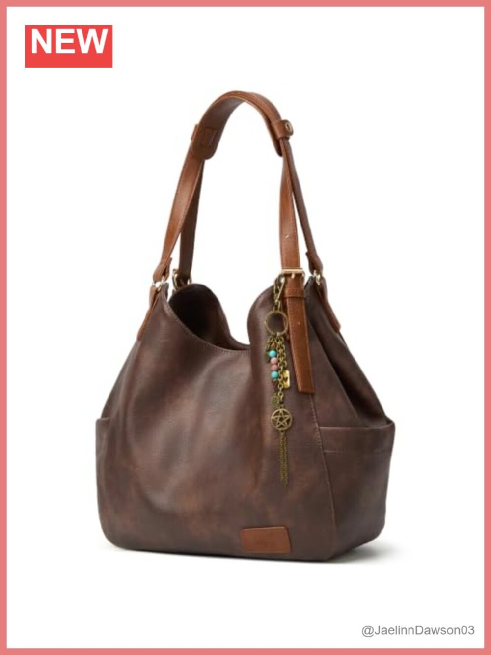 Women Canvas Hobo Bag Multi Pocket Tote Top Handle Shoulder Bag PU Leather Strap
